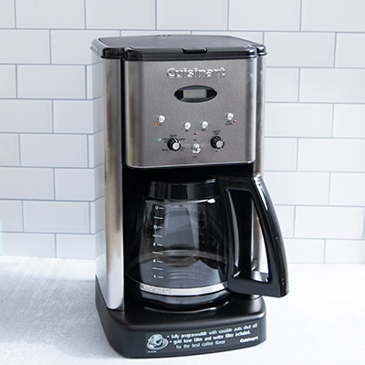 CUISINART<sup>&reg;</sup> 12-Cup Programmable Coffeemaker - Cuisinart quality with a brushed metal finish and an elegant tech-industrial design. Programmable from start to finish, with a variable heater plate for temperature control, it’s the ideal coffeemaker for today’s demanding consumer. It even tells you when it’s time to decalcify. Cuisinart quality, performance and convenience.